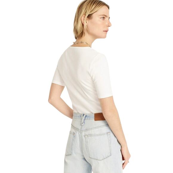 J.Crew White Slim Perfect Fit Tee XXS NWT | Capsule Wardrobe Basic - Picture 2 of 6